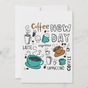 Coffee Lover Coffee Collection For New Day Thank You Card