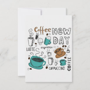 Coffee Lover Coffee Collection For New Day Thank You Card