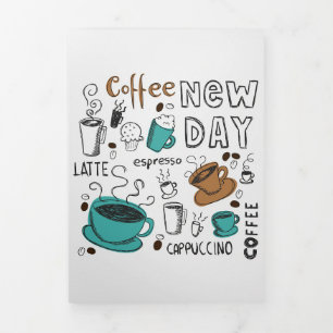 Coffee Lover Coffee Collection For New Day Tri-Fold Card