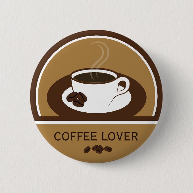 Coffee Lover Coffee Cup Coffee Beans Round Buttons (Front)