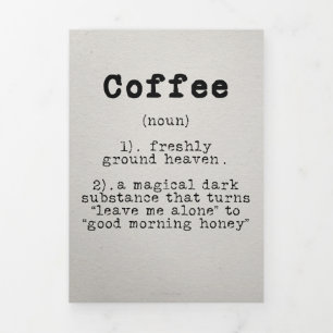 Coffee Lover Coffee Definition Tri-Fold Card