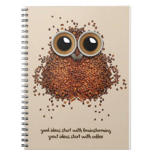Coffee Lover Coffee Owl Notebook