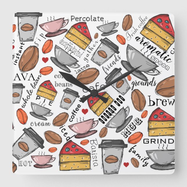 Coffee Lover Coffee Shop or Café Clock (Front)
