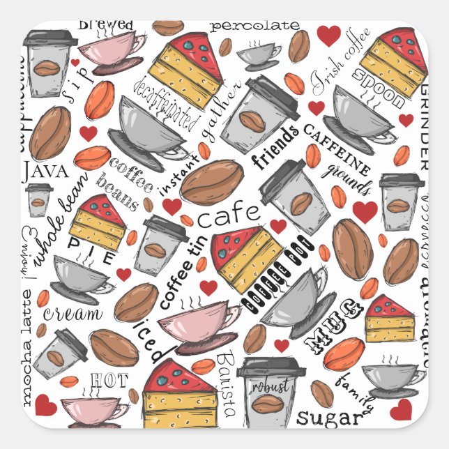 Coffee Lover Coffee Shop or Café Stickers (Front)