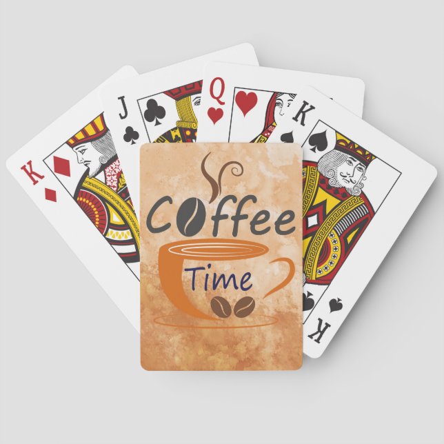 Coffee Lover Coffee Time Playing Cards (Back)