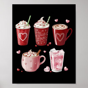 Coffee Lover Cups Coffee Cups Valentine Romantic Poster