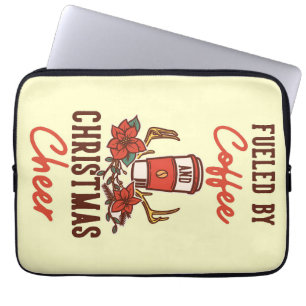 Coffee Lover Fuelled By Coffee And Christmas Cheer Laptop Sleeve