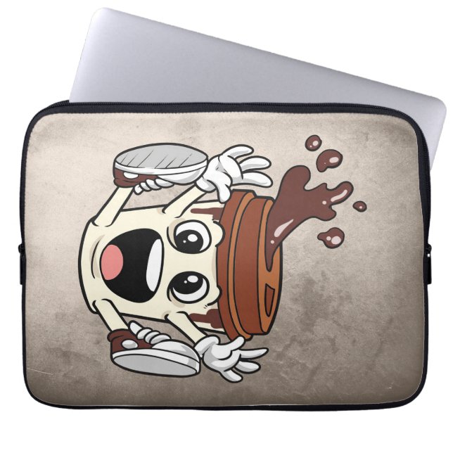 Coffee Lover Funny Coffee Cup Laptop Sleeve (Front)