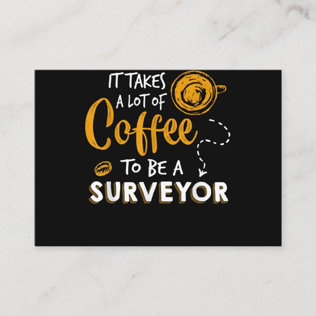 Coffee Lover Funny Surveyor Engineer Construction Enclosure Card (Front)