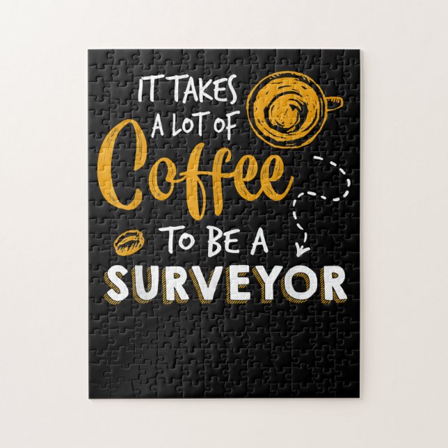 Coffee Lover Funny Surveyor Engineer Construction Jigsaw Puzzle (Vertical)
