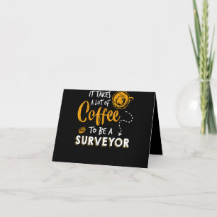 Coffee Lover Funny Surveyor Engineer Construction Thank You Card