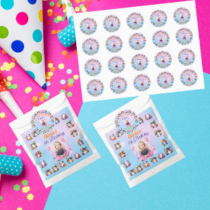 Coffee Lover Ghost Party Sticker for Kids Birthday