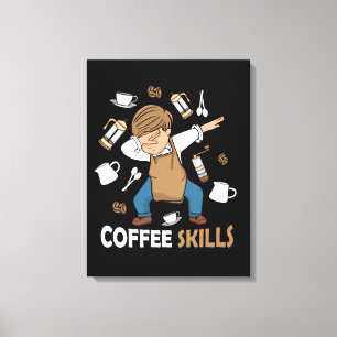Coffee Lover Gift Men Barista Latte Art Canvas Print
