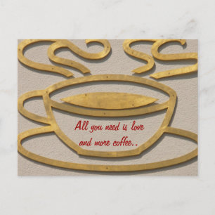 Coffee Lover Gift Present Customise Name Quote Postcard