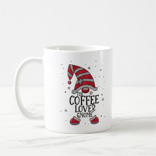 COFFEE LOVER Gnome Buffalo Plaid Matching Christma Mug