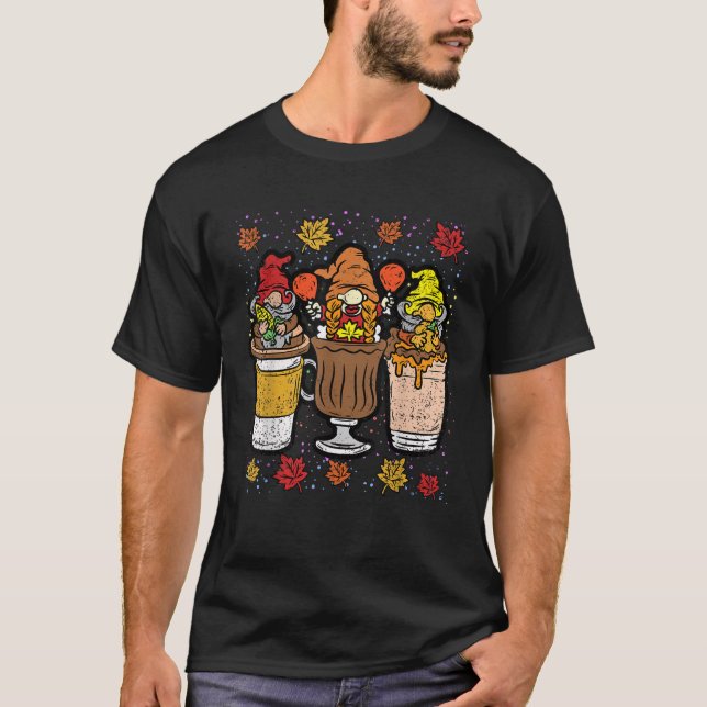 Coffee Lover Gnome Thanksgiving Day Fall Autumn Ba T-Shirt (Front)