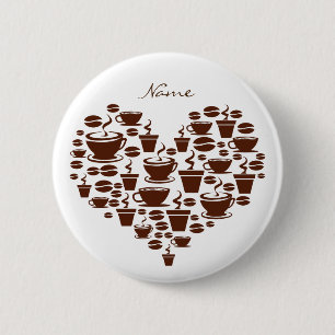 Coffee Lover Heart Thunder_Cove 6 Cm Round Badge