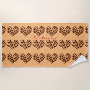 Coffee Lover Heart Thunder_Cove Beach Towel