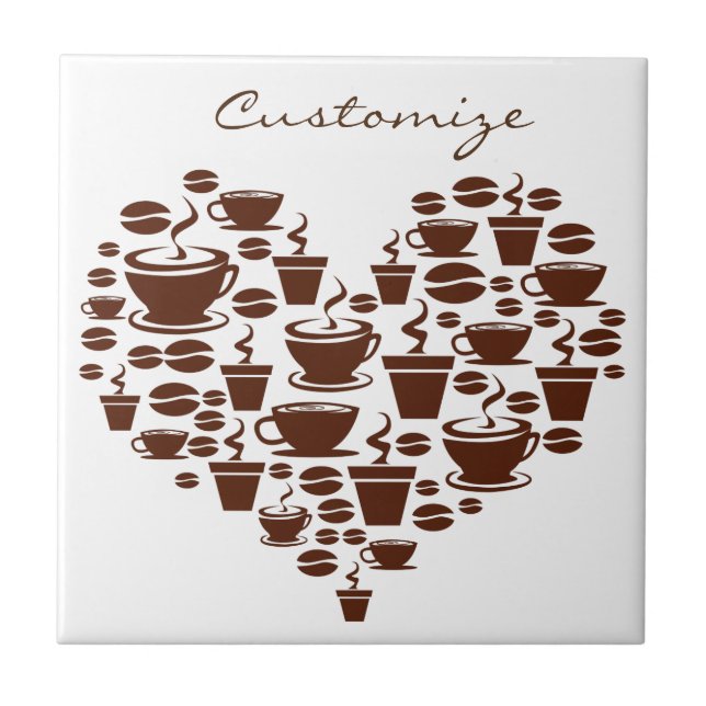 Coffee Lover Heart Thunder_Cove Ceramic Tile (Front)