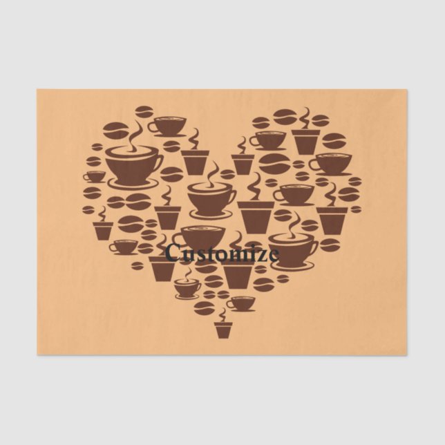 Coffee Lover Heart Thunder_Cove Tissue Paper (Front)