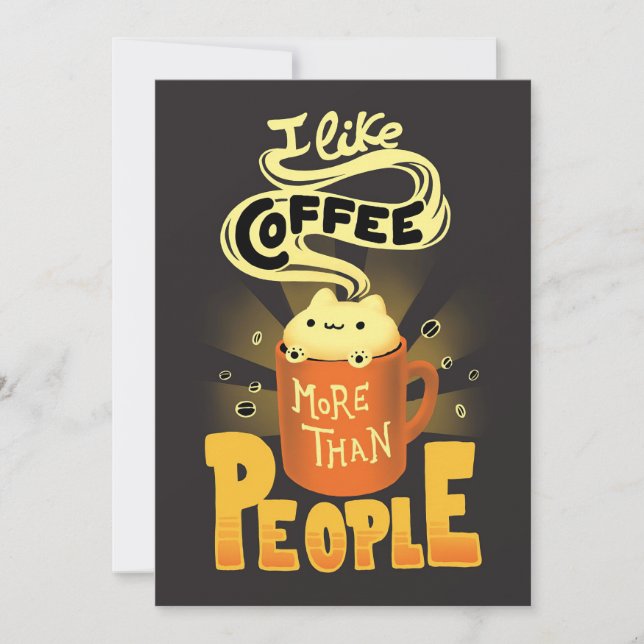 Coffee Lover I Like Coffee More Than People Save The Date (Front)