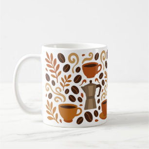 Coffee Lover Illustration with Beans Mug