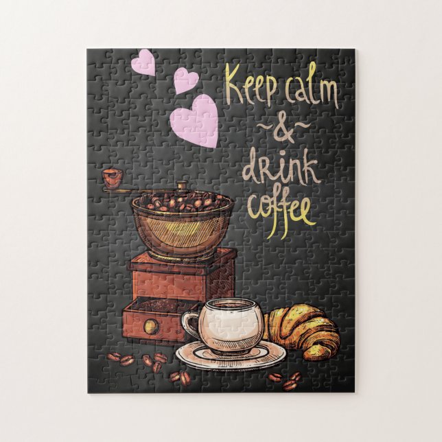 Coffee Lover Keep Calm And Drink Coffee Jigsaw Puzzle (Vertical)
