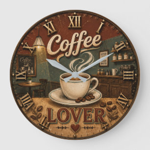 Coffee Lover Large Clock