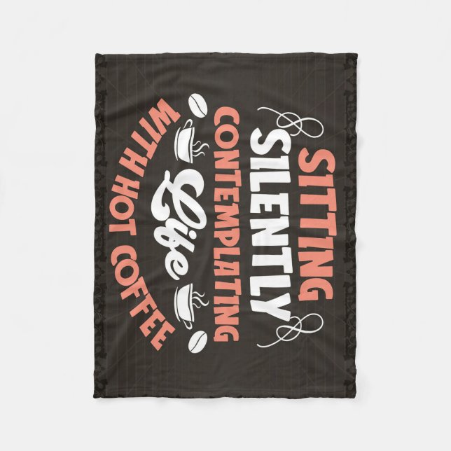 Coffee Lover My Life With Hot Coffee Fleece Blanket (Front)