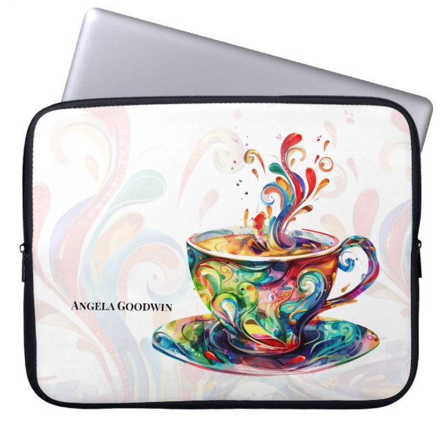Coffee Lover Personalised Laptop Sleeve (Front)