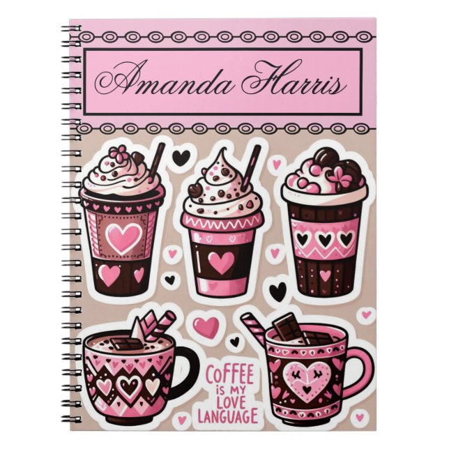 coffee lover personalised  notebook (Front)