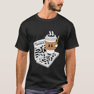 Coffee Lover Puzzle Game Funny Crossword Solver T-Shirt