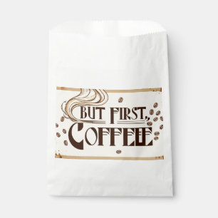 Coffee Lover Quote poster steam swirls Favour Bag