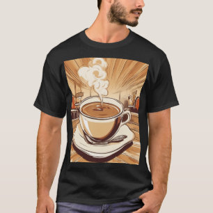 Coffee Lover Retro Diner Steamy Cup Gift for Baris T-Shirt