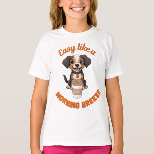 Coffee Lover’s Morning – Cute Dog Printable Poster T-Shirt