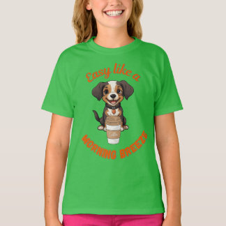 Coffee Lover’s Morning – Cute Dog Printable Poster T-Shirt