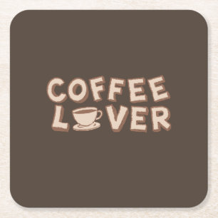 Coffee Lover Square Paper Coaster