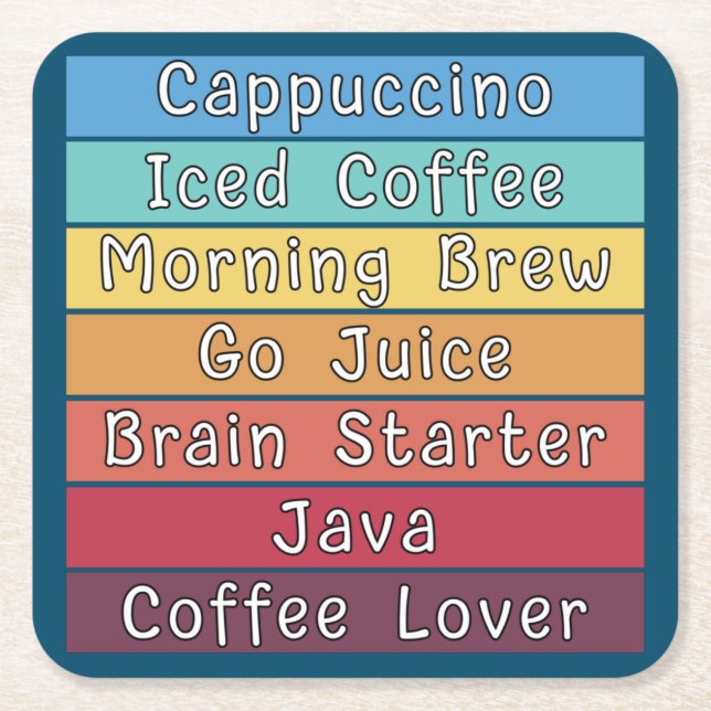 Coffee Lover   Square Paper Coaster (Front)