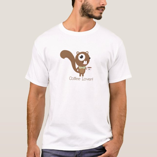 Coffee Lover Squirrel T-Shirt (Front)
