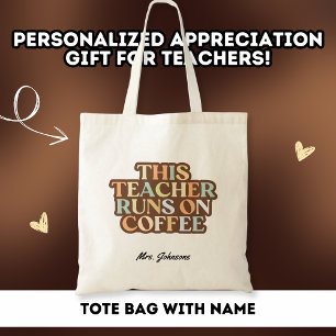 Coffee Lover Teacher Colourful Thank You Gift Tote Bag