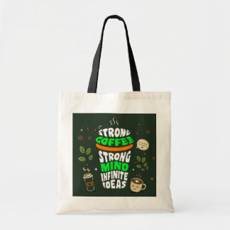 Coffee Lover Typography Canvas Tote Bag
