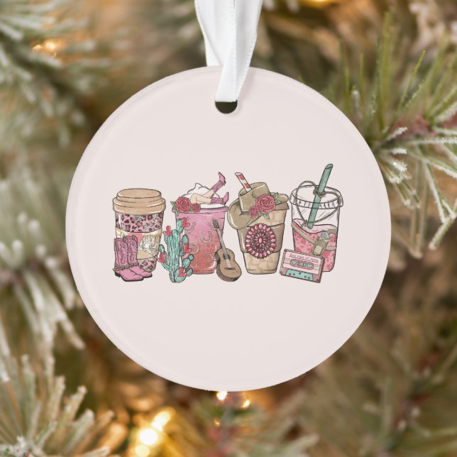 Coffee Lover Western Cowboy Ornament (Tree)