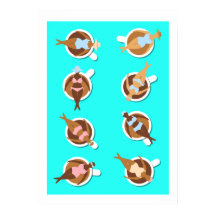 Coffee Lover Women in Coffee Cups Kitchen Art