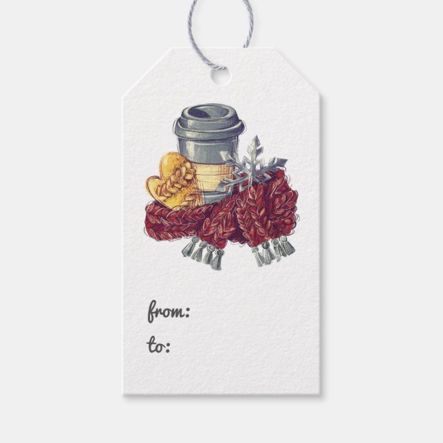 Coffee Lover's Christmas Cheer Gift Tags (Front)