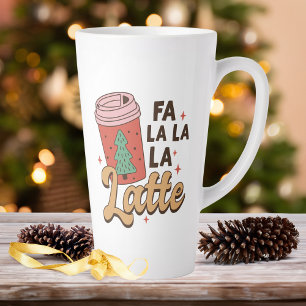 Coffee Lover's Christmas Fa La La La Holiday Latte Mug