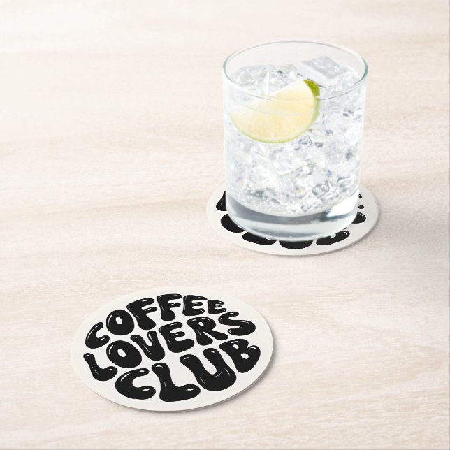 Coffee Lovers Club Round Coasters (Insitu)