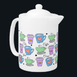 Coffee Lovers Container Drawings Pattern<br><div class="desc">Cute coffee lovers cups of love pattern.</div>
