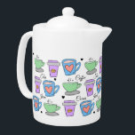 Coffee Lovers Container Drawings Pattern<br><div class="desc">Cute coffee lovers cups of love pattern.</div>