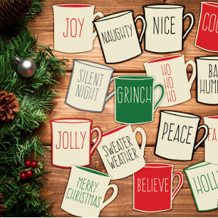 Coffee Lover's Farmhouse Style Christmas Stickers