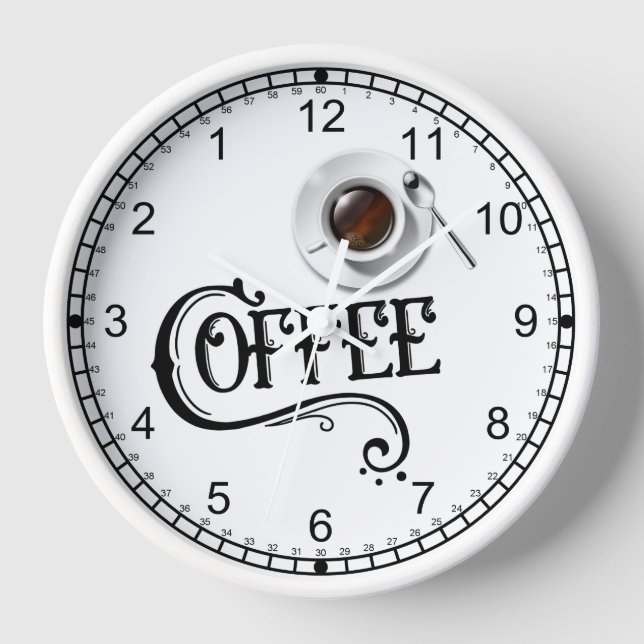 Coffee lovers funny backward clock face  (Front)